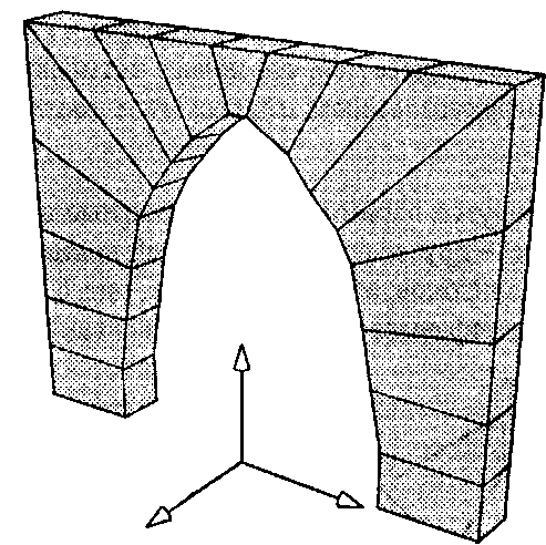 Экструзивная полоса четырехугольников, образующая арку