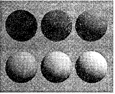 Сферы с различными коэффициентами отражения, затененные с помощью диффузного света