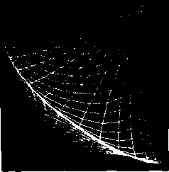 Каркасный объект изображен с упорядочением по глубине, где яркость линий уменьшается при переходе от передних граней объекта к задним