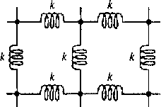 Двухмерная пружинная сеть, построенная из пружин одинаковой жесткости к