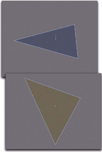 Вид сверху и снизу на один и тот же многоугольник