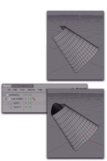 Создание пня с помощью объектов Loft NURBS и Symmetry